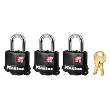 1SSQLF Pack of 4-Keyed Alike 1-3/4 in Laminated Stainless Steel Lock 1SSQLFHC Master Lock Padlock Wide 